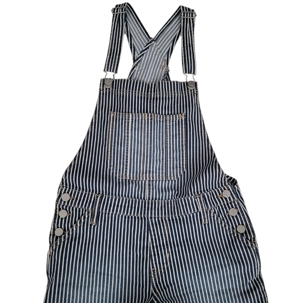 Striped Denim Overalls